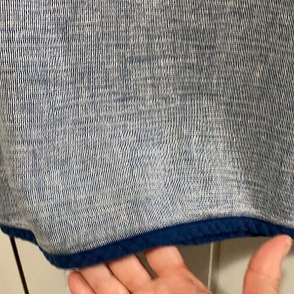 Frame blue rolled cuff sleeves navy piping size S - Picture 9 of 13